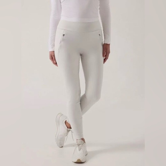 Athleta Pants - Athleta Peak Hybrid Fleece Tight In Birch Grey Size XXS